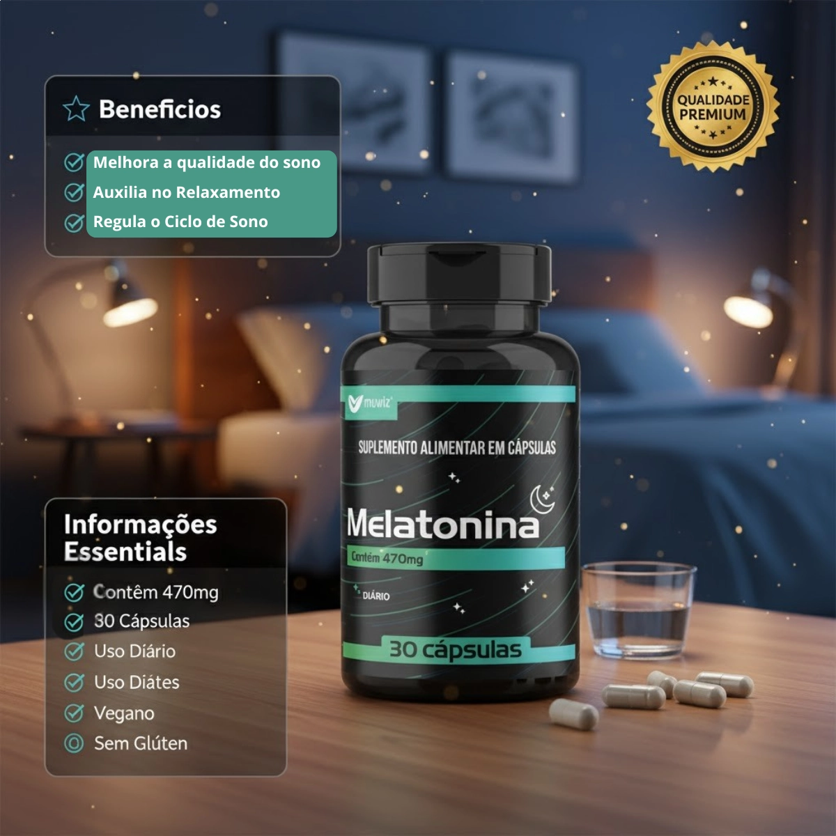 MELATONINA EM CAPSULA 400MG MUWIZ COM 30 CAPSULAS MELATONINA EM CAPSULA 400MG MUWIZ COM 30 CAPSULAS
