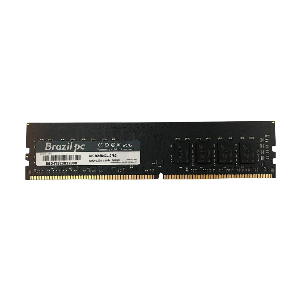 MEMORIA DESK 8GB DDR4 2666 BRAZILPC BPC2666D4CL19I/8G MEMORIA DESK 8GB DDR4 2666 BRAZILPC BPC2666D4CL19I/8G