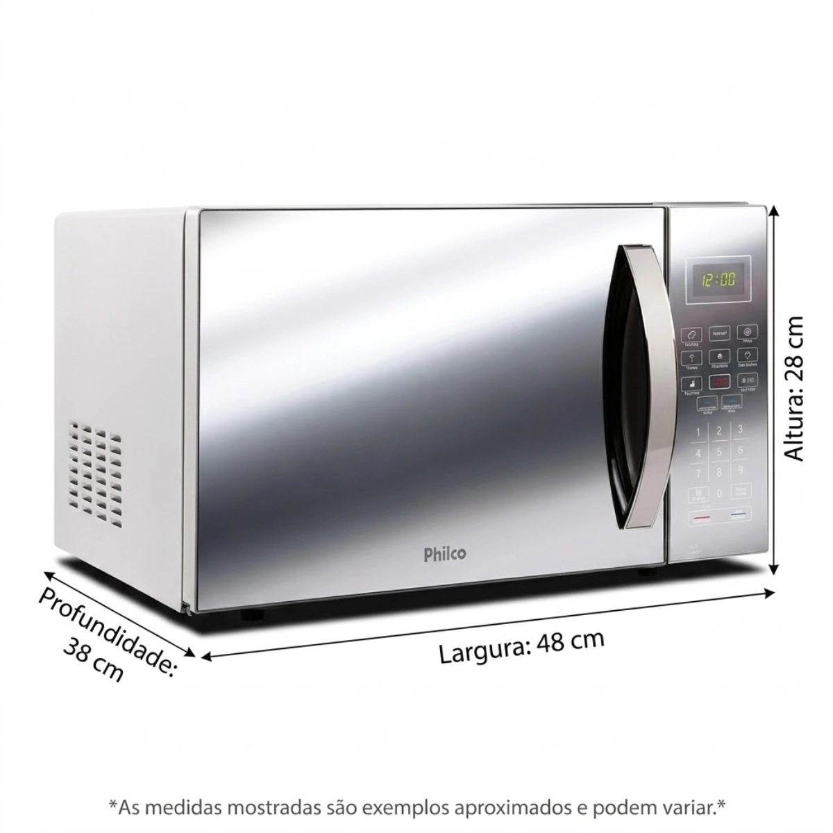 MICRO-ONDAS 34L PHILCO ESPELHADO 1400W PMO34ES 127V MICRO-ONDAS 34L PHILCO ESPELHADO 1400W PMO34ES 127V