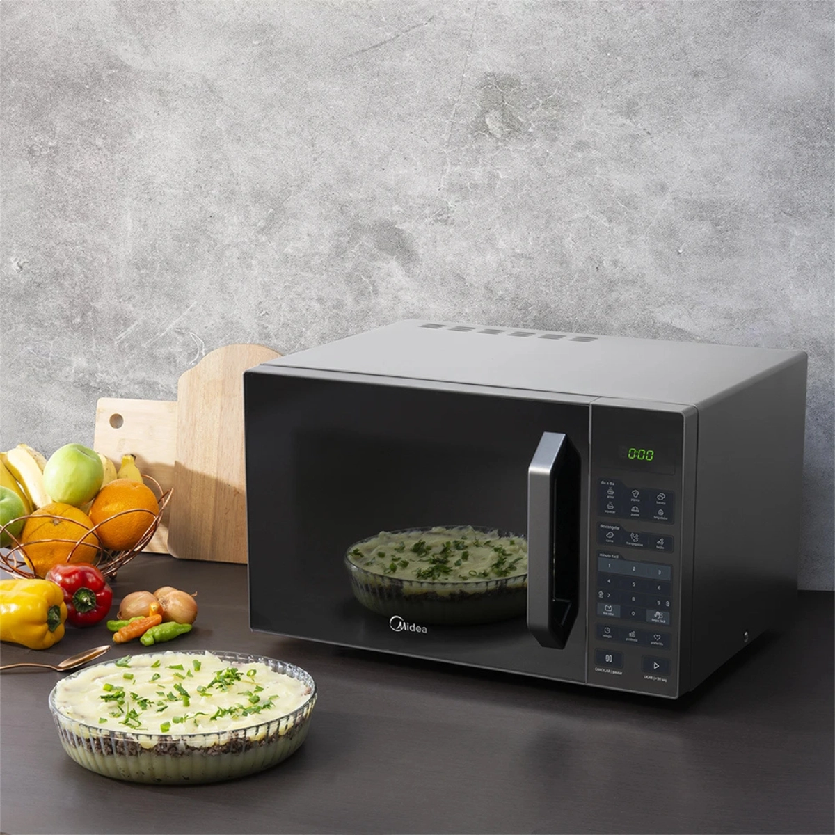 MICRO-ONDAS 35 LITROS PRATA PORTA ESPELHADA 220V SMARTPLATE MIDEA