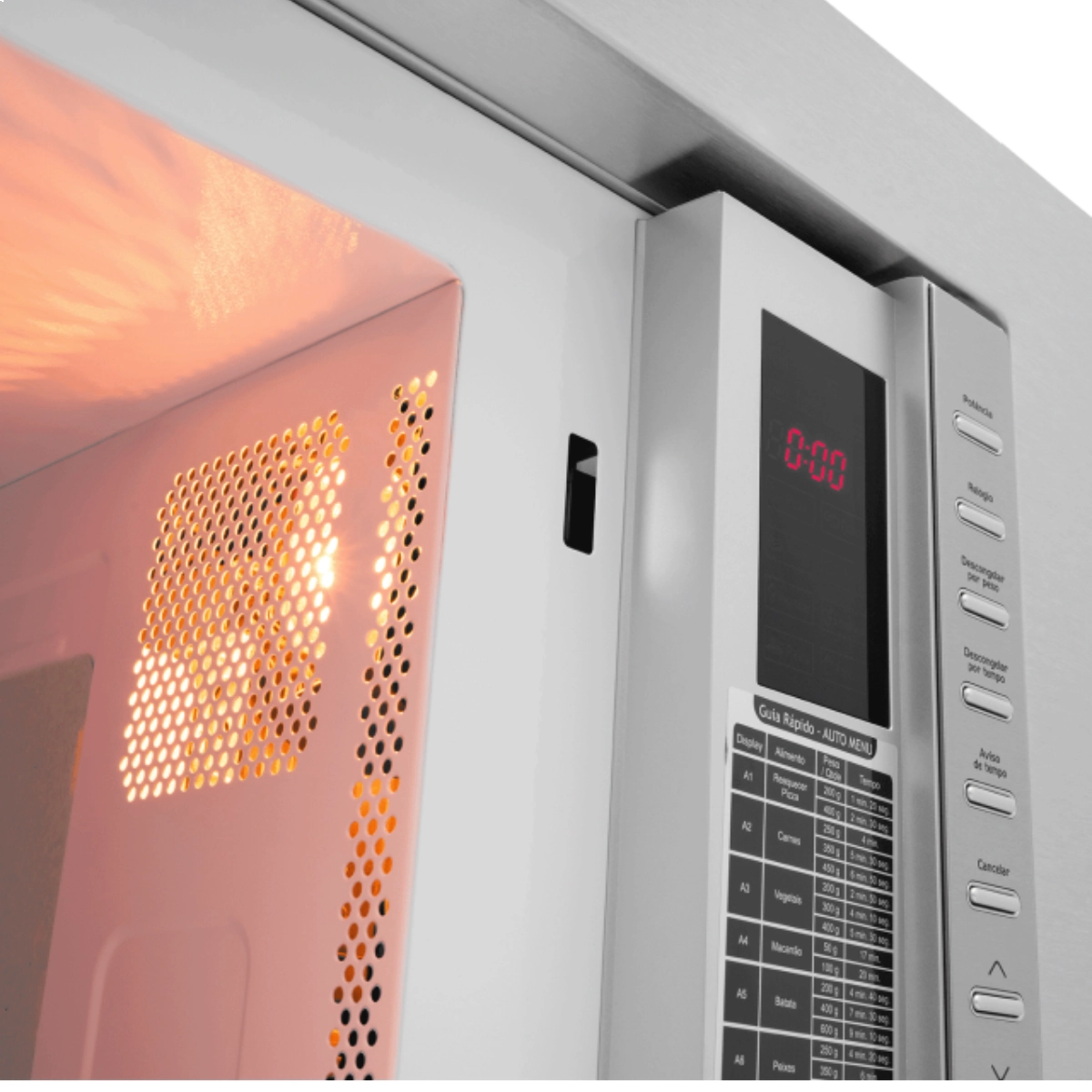 MICRO-ONDAS DE EMBUTIR FISCHER FIT LINE 25L INOX COM FUNÇÃO DESCONGELAR