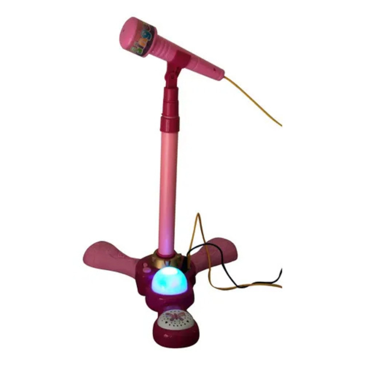 MICROFONE INFANTIL COM PEDESTAL LUZ MUSICAL BW139RS ROSA KIDS