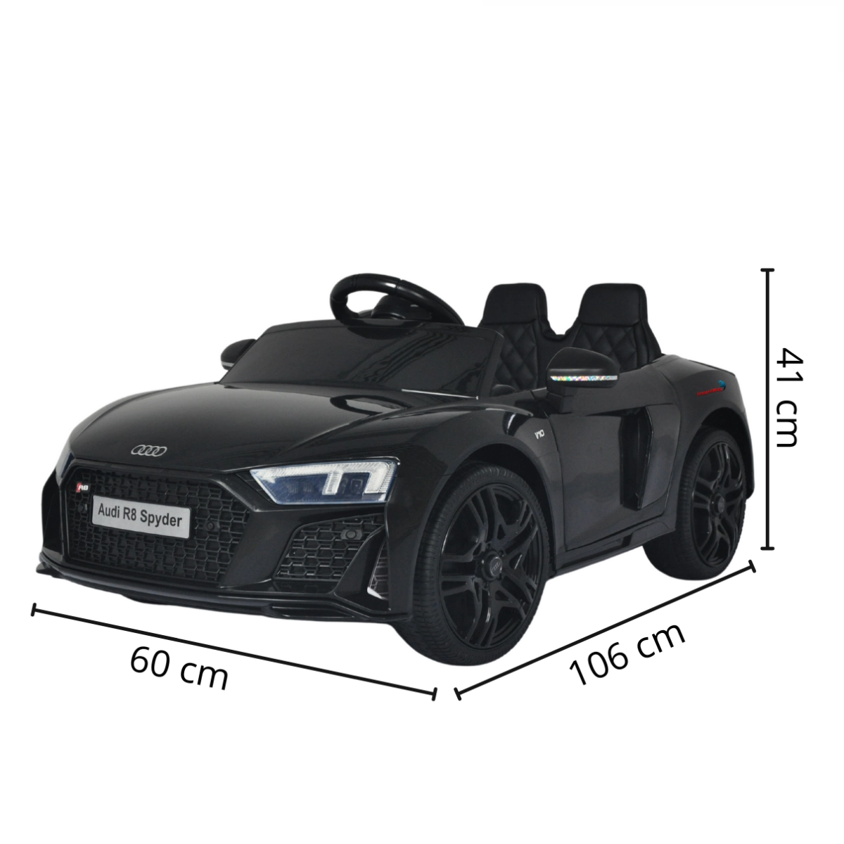 MINI AUDI R8 SPYDER ELÉTRICO AUDI R8 SPYDER IMPORTWAY 12V PRETO