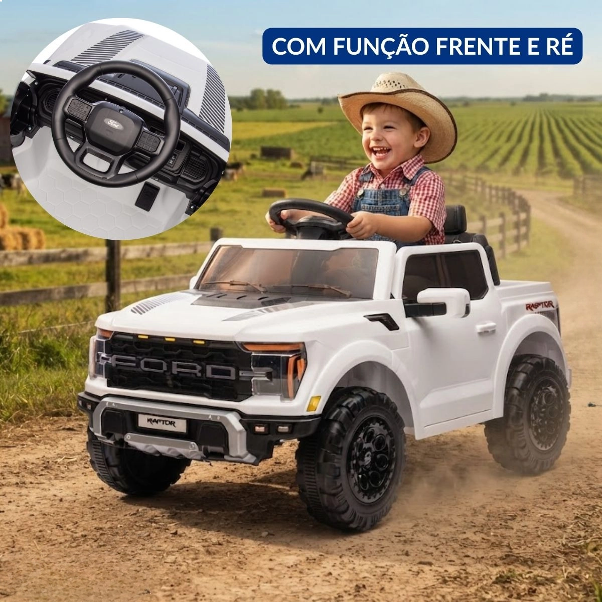 MINI CAMINHONETE ELETRICA FORD F-150 RAPTOR BRANCO 12V IMPORTWAY MINI CAMINHONETE ELETRICA FORD F-150 RAPTOR BRANCO 12V IMPORTWAY