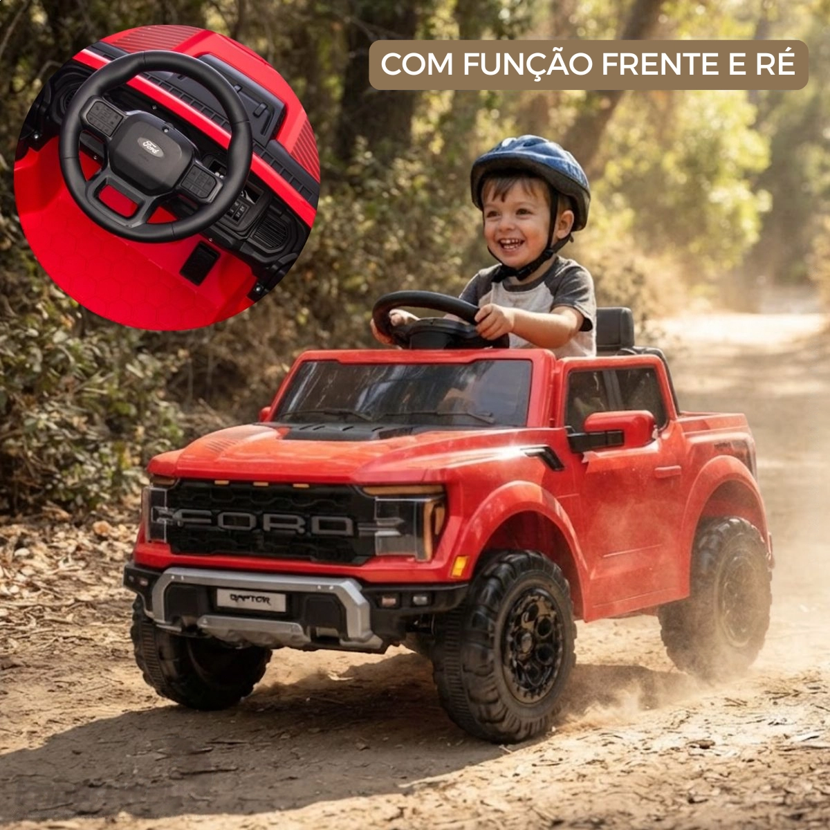 MINI CAMINHONETE ELETRICA FORD F-150 RAPTOR VERMELHO 12V IMPORTWAY MINI CAMINHONETE ELETRICA FORD F-150 RAPTOR VERMELHO 12V IMPORTWAY