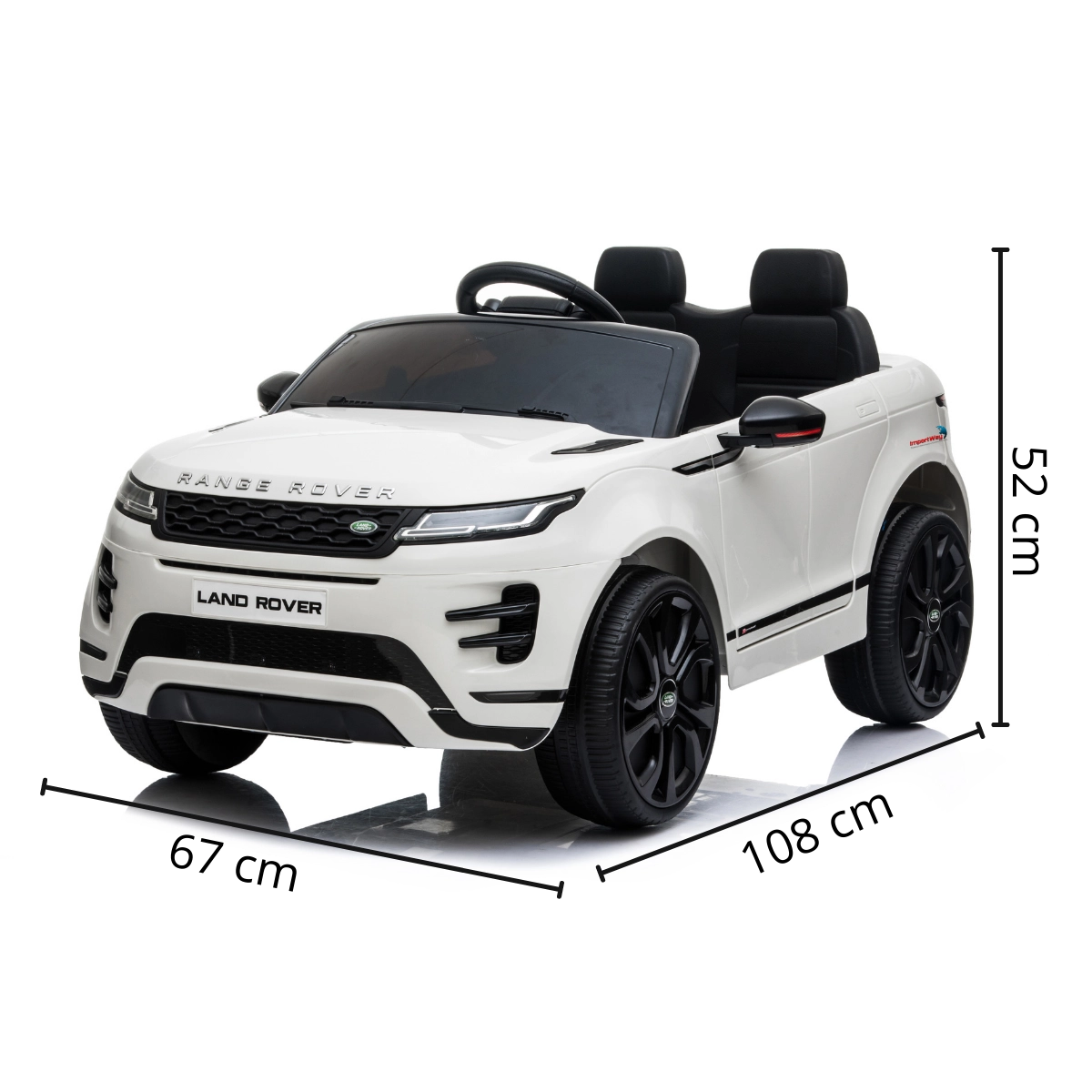 Mini Carro Elétrico Infantil Criança 12V Land Rover Evoque Controle Remoto Branco Brinqway Importway BW-128BR