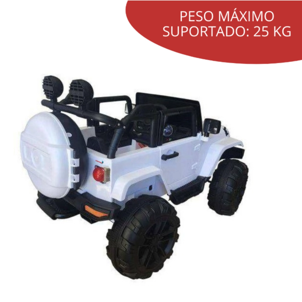 Mini Carro Elétrico Infantil Jipe Branco com Controle Remoto Diversão e Segurança Sobre Rodas