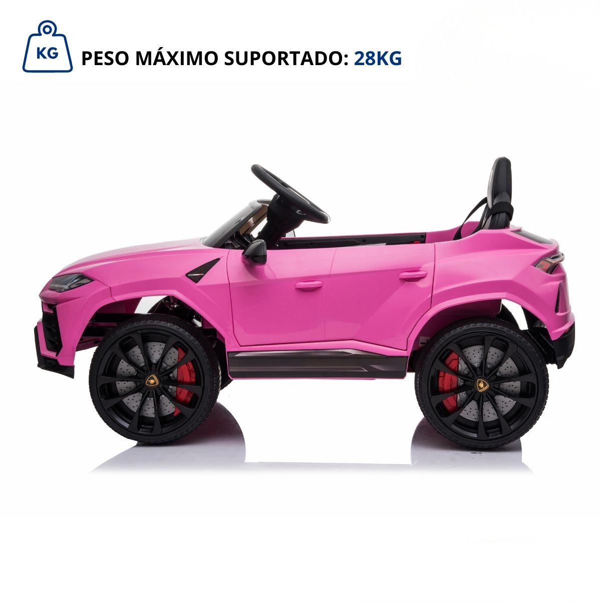 MINI CARRO ELÉTRICO INFANTIL LAMBORGHINI URUS ROSA 12V COM CONTROLE