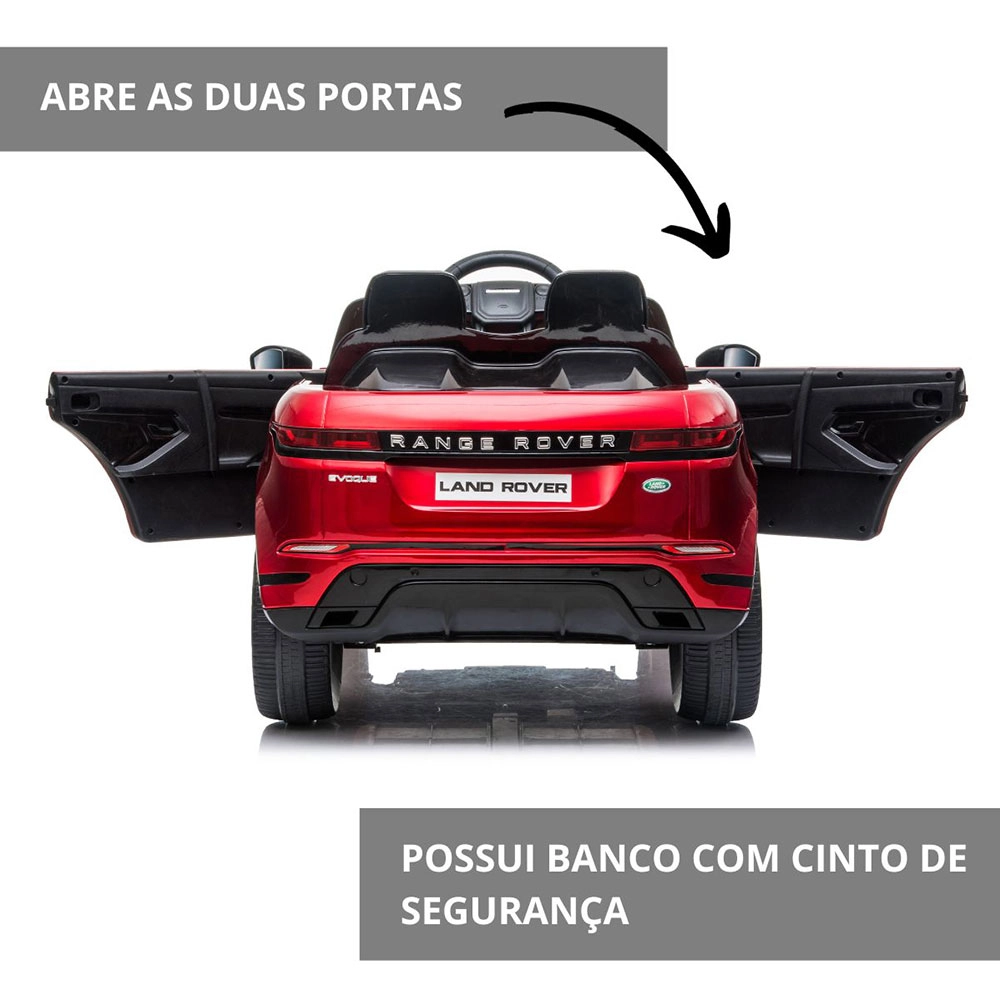 MINI CARRO ELÉTRICO INFANTIL LAN ROVER EVOQUE IMPORTWAY BW128VM 12V VERMELHO 