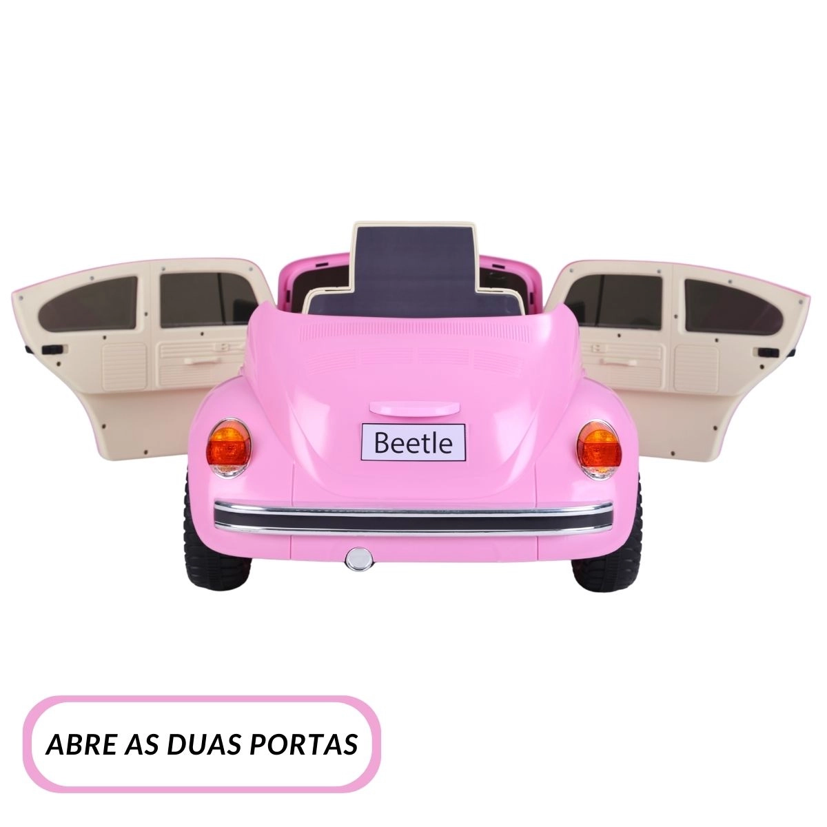 MINI CARRO ELÉTRICO INFANTIL VOLKSWAGEN FUSCA BEETLE DUNE 6V ROSA
