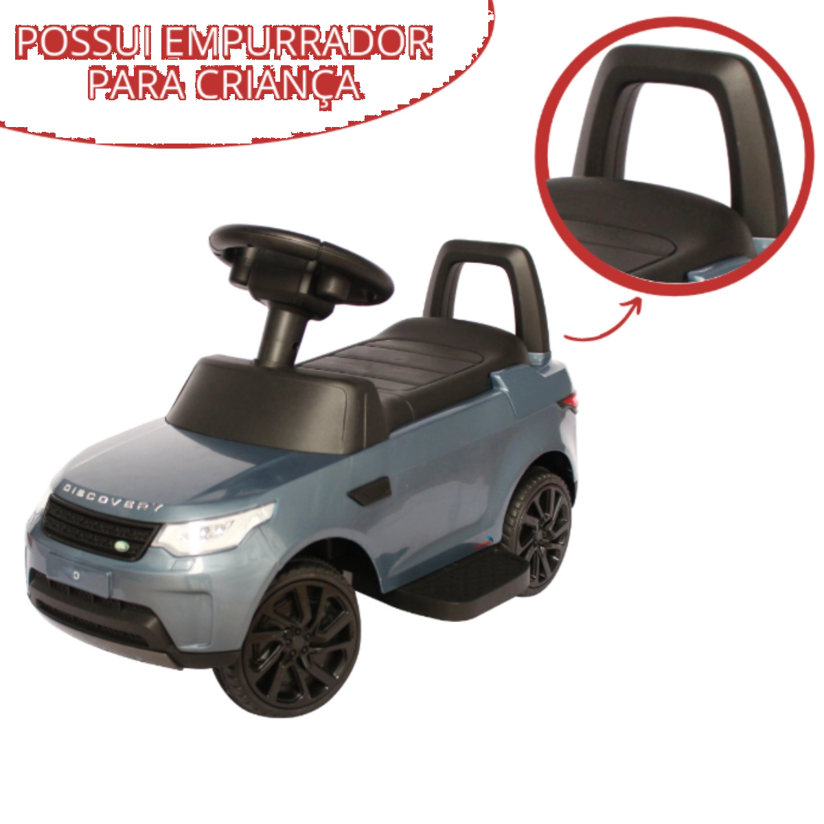 Mini Carro Elétrico Prata Importway Land Rover Empurrador