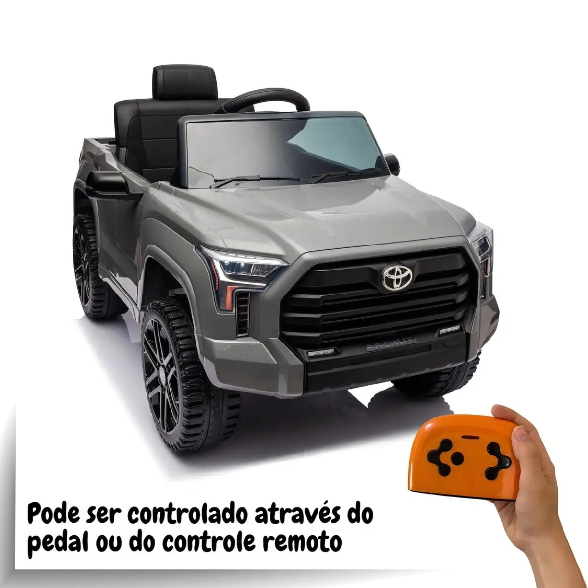 MINI CARRO ELÉTRICO TOYOTA TUNDRA CINZA 12V CONTROLE REMOTO LED MP3 E SEGURANÇA MINI CARRO ELÉTRICO TOYOTA TUNDRA CINZA 12V CONTROLE REMOTO LED MP3 E SEGURANÇA
