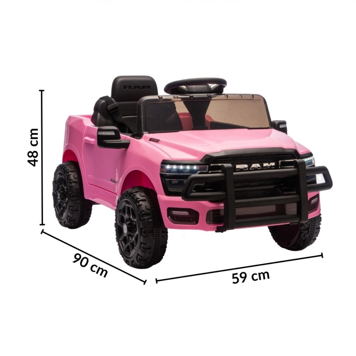MINI CARRO ELETRICO DODGE RAM 3500 RHO INFANTIL 6V ROSA IMPORTWAY