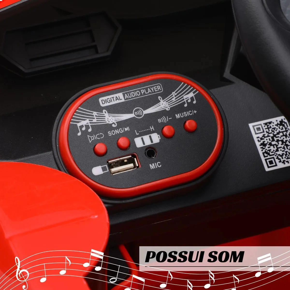 MINI CARRO ELETRICO INFANTIL 12V COM CONTROLE REMOTO VERMELHO IMPORTWAY