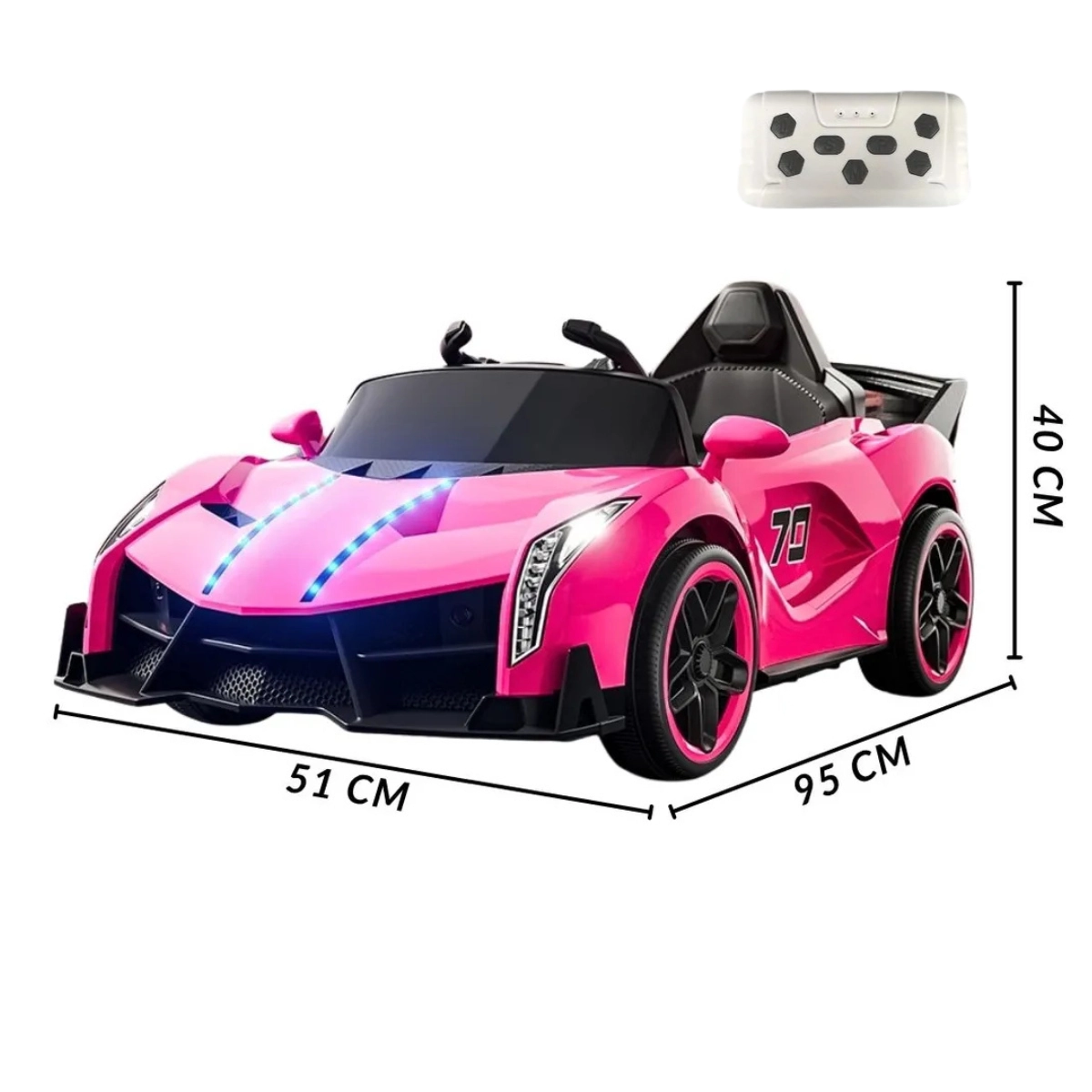 MINI CARRO ELETRICO INFANTIL 6V ROSA BW404RS COM CONTROLE REMOTO