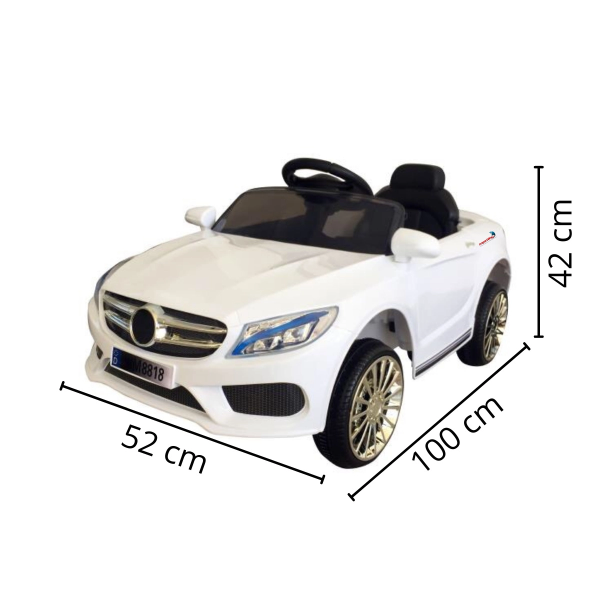 MINI CARRO ELETRICO INFANTIL COM CONTROLE REMOTO BRANCO BW007BR