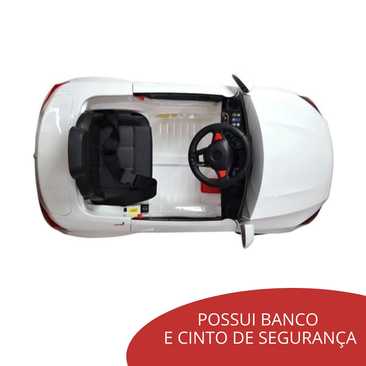 MINI CARRO ELETRICO INFANTIL COM CONTROLE REMOTO BRANCO BW007BR