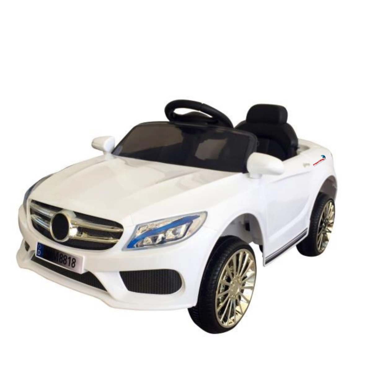 MINI CARRO ELETRICO INFANTIL COM CONTROLE REMOTO BRANCO BW007BR