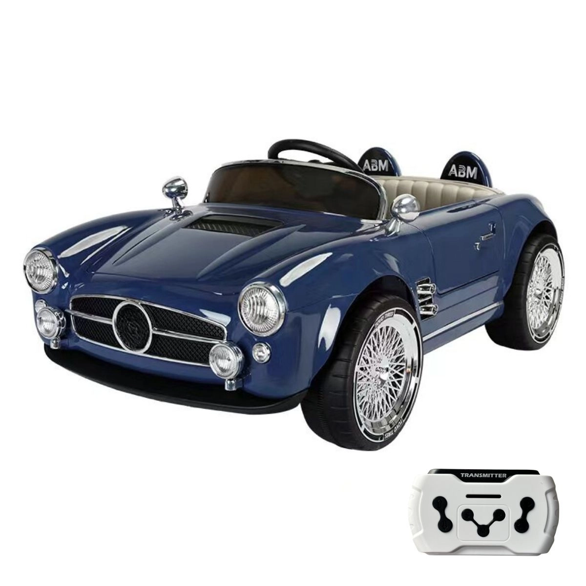 MINI CARRO ELETRICO INFANTIL RETRO 12V AZUL - IMPORTWAY