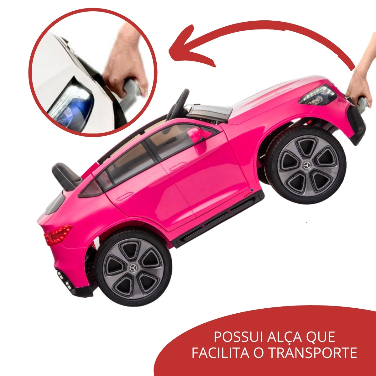 MINI CARRO ELETRICO MERCEDES BENZ GLC COUPE CONCEPT 12V ROSA IMPORTWAY