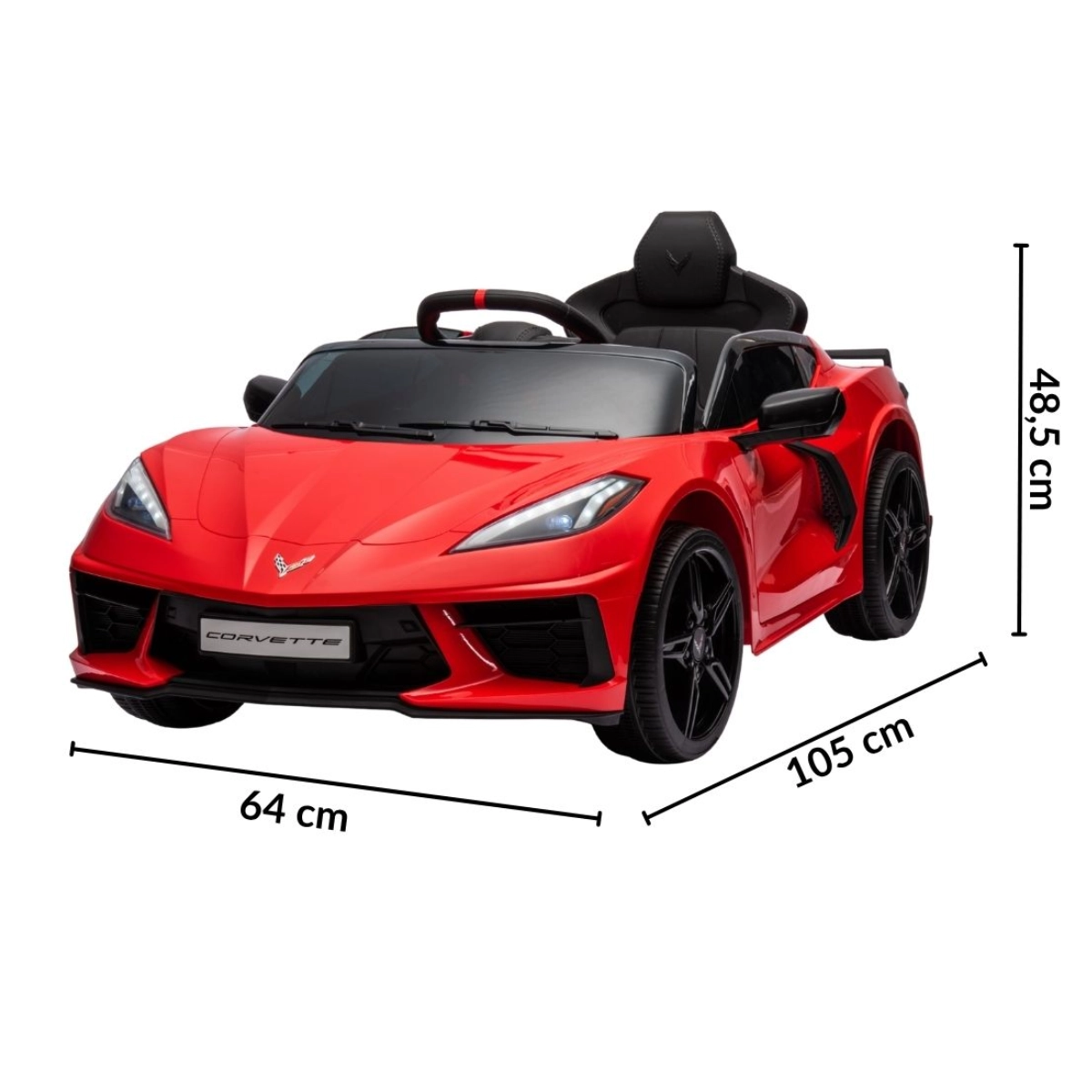 MINI CORVETTE STINGRAY C8 12V VERMELHO INFANTIL COM CONTROLE IMPORTWAY