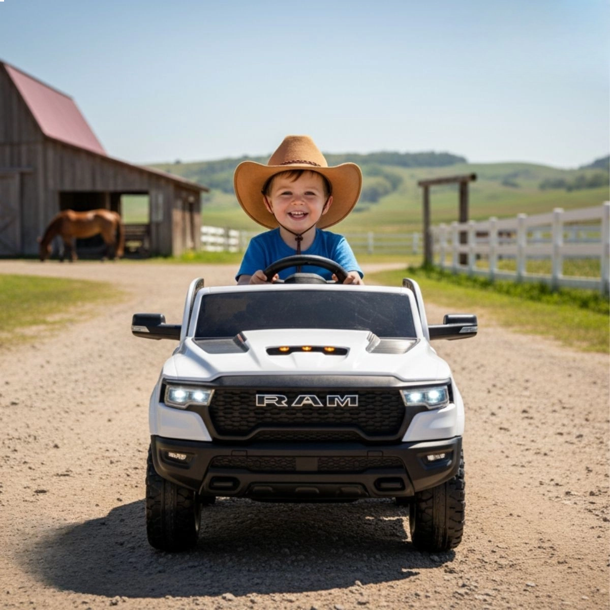 MINI DODGE RAM 1500 ELETRICO 12V INFANTIL LICENCIADO RHO BRANCO