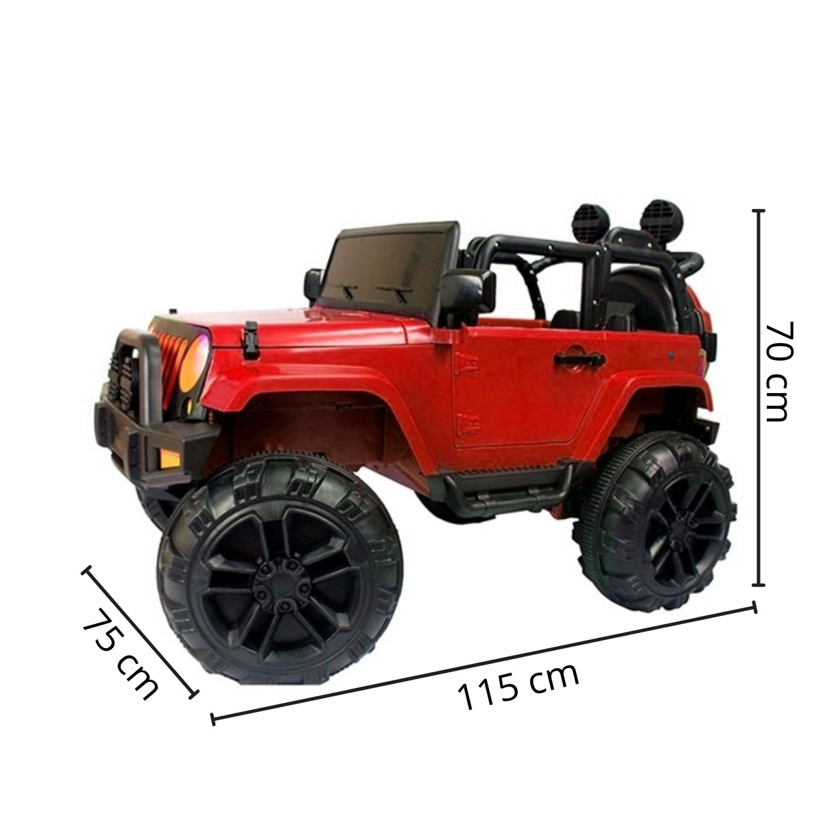 MINI JIPE INFANTIL MOTORIZADO VERMELHO COM CONTROLE REMOTO - IMPORTWAY