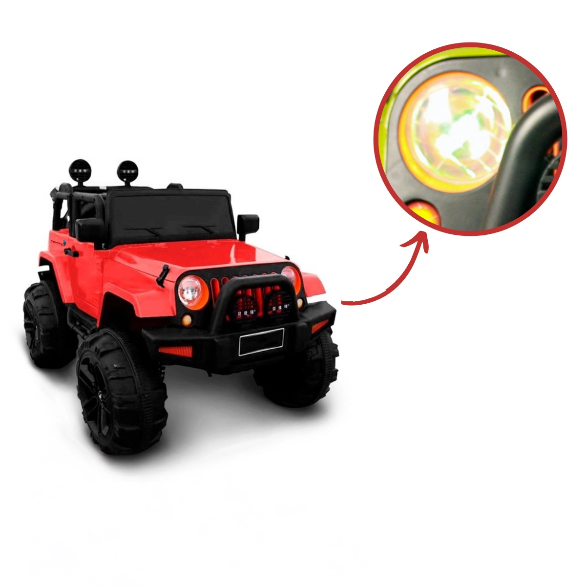 MINI JIPE INFANTIL MOTORIZADO VERMELHO COM CONTROLE REMOTO - IMPORTWAY