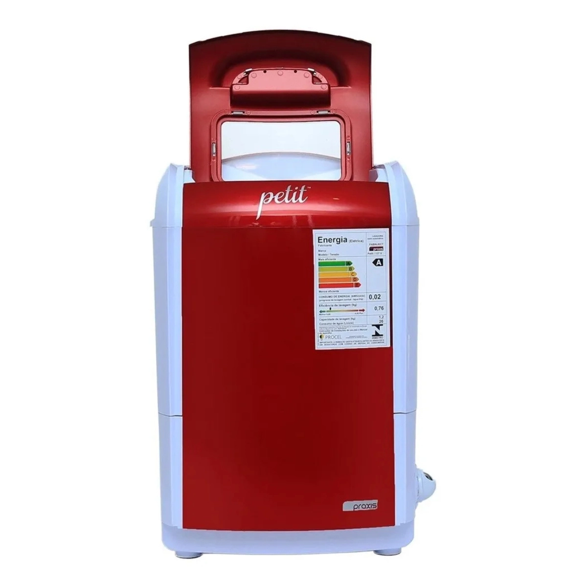 MINI LAVADORA DE ROUPA PORTÁTIL PETIT PRAXIS 1,2 KG PRATA 127V