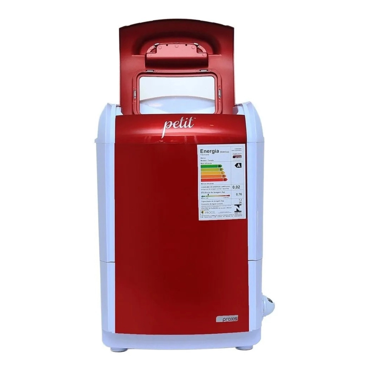 MINI LAVADORA DE ROUPA PORTÁTIL PETIT PRAXIS 1,2 KG VERMELHA 220V MINI LAVADORA DE ROUPA PORTÁTIL PETIT PRAXIS 1,2 KG VERMELHA 220V
