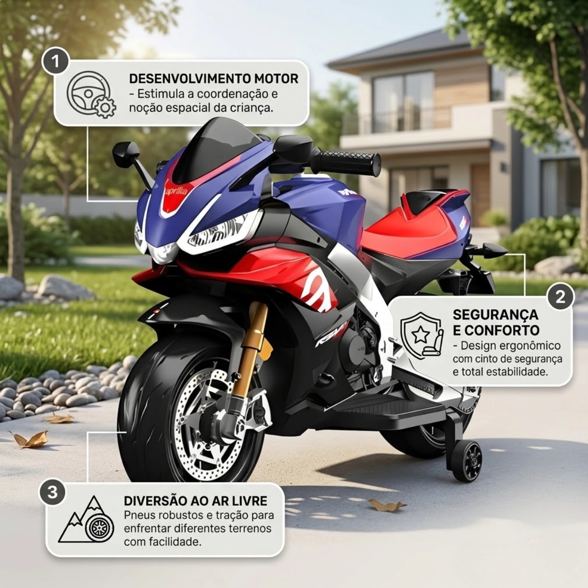 MINI MOTO APRILIA RSV4 ELETRICA IMPORTWAY VERMELHA 6V BW269 MINI MOTO APRILIA RSV4 ELETRICA IMPORTWAY VERMELHA 6V BW269