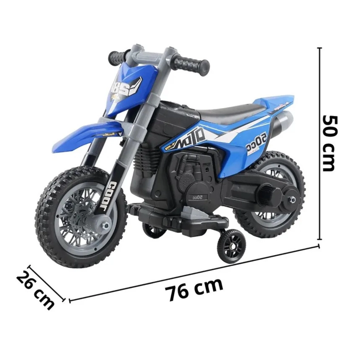 MINI MOTO CROSS INFANTIL ELÉTRICA 6V AZUL IMPORTWAY BW233AZ