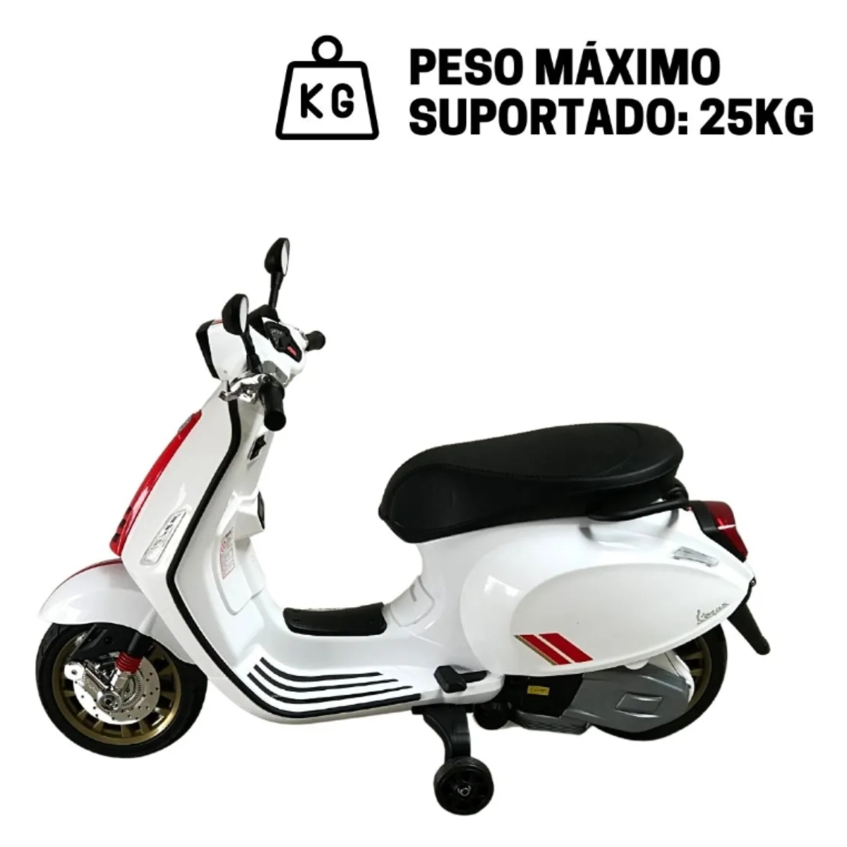 Mini Moto Elétrica Infantil Grande Vespa Licenciado
