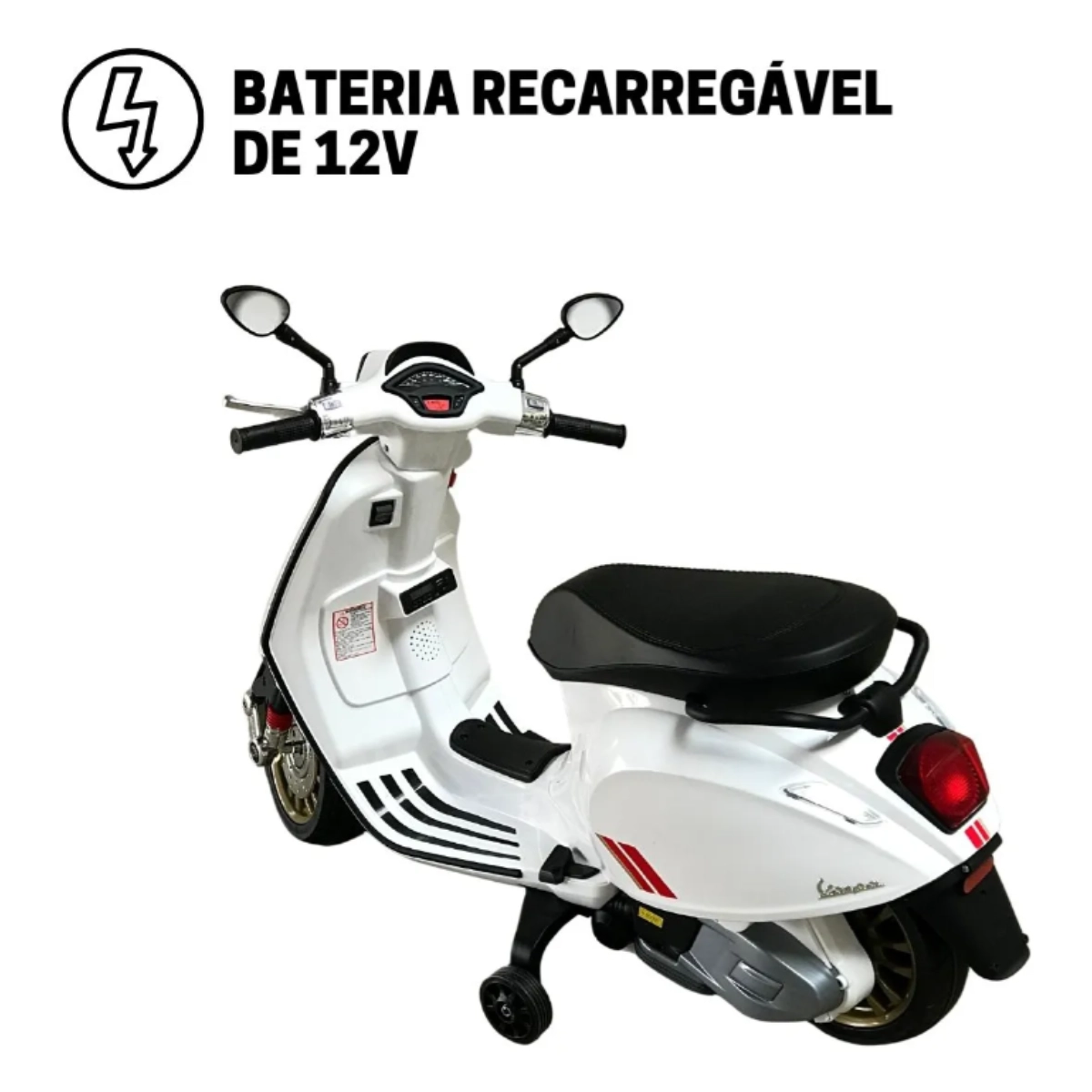 Mini Moto Elétrica Infantil Grande Vespa Licenciado