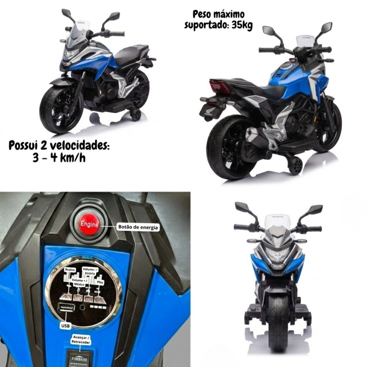 MINI MOTO ELETRICA HONDA NC750X 12V AZUL IMPORTWAY MINI MOTO ELETRICA HONDA NC750X 12V AZUL IMPORTWAY