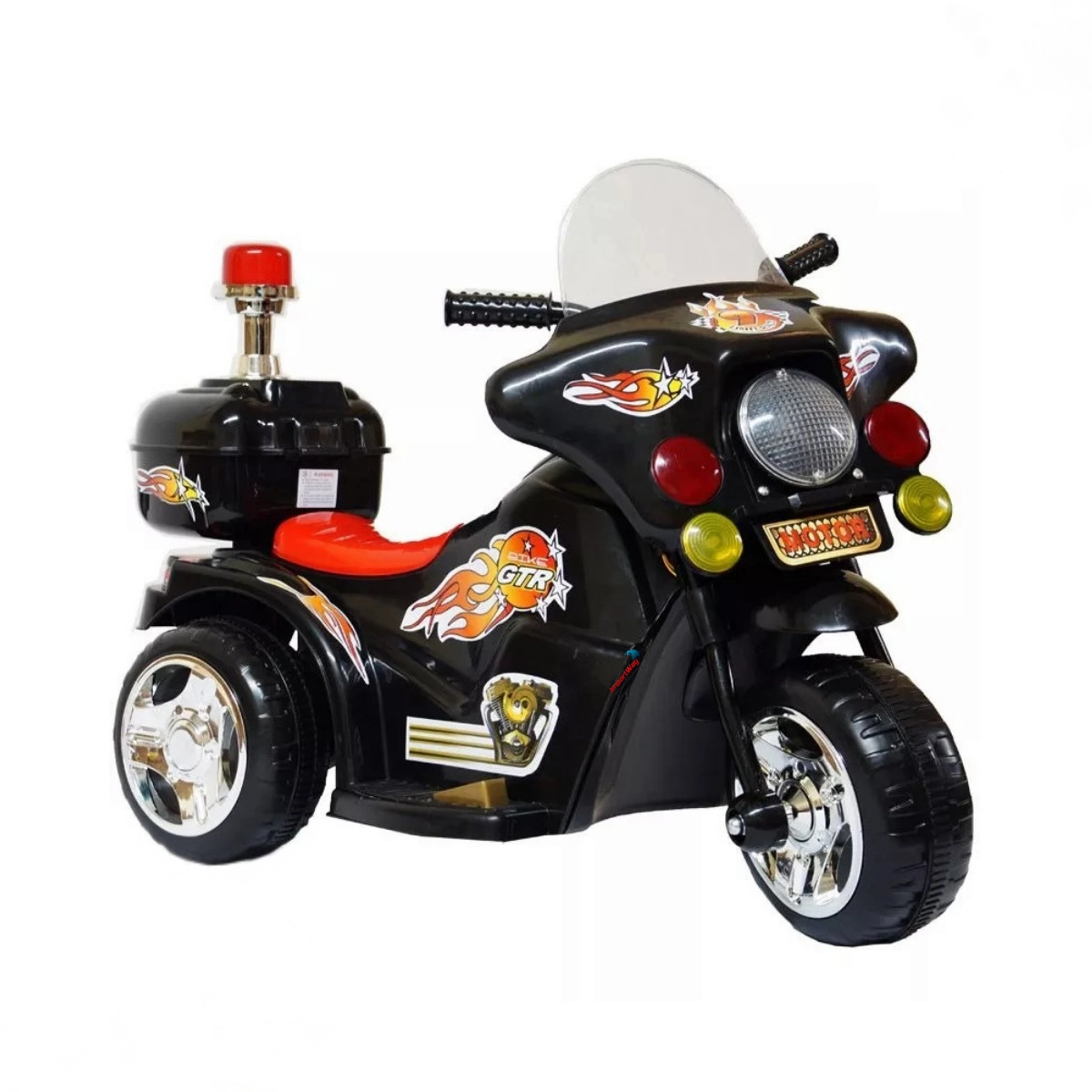 MINI MOTO POLICIA ELÉTRICA INFANTIL PRETA - IMPORTWAY