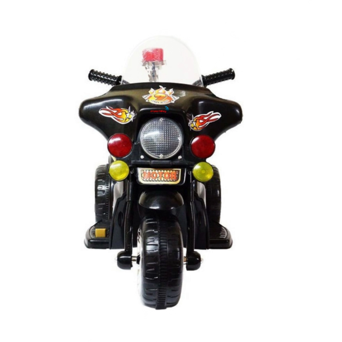 MINI MOTO POLICIA ELÉTRICA INFANTIL PRETA - IMPORTWAY
