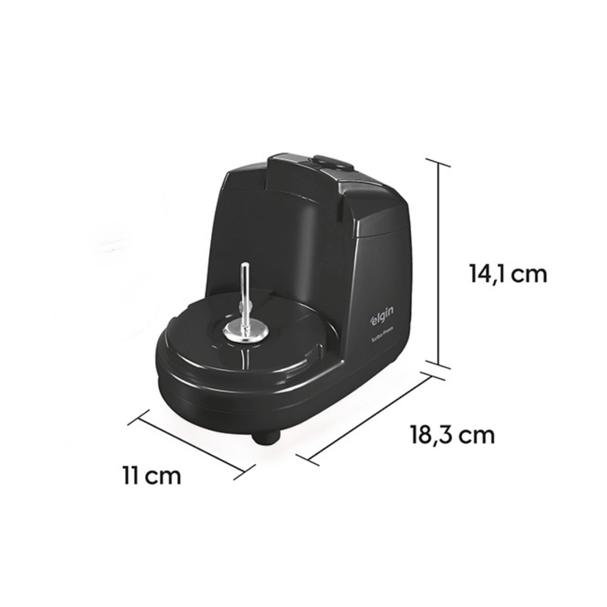 MINI PROCESSADOR ALIMENTOS ELGIN TURBO PRESS 150W 220V PRETO 