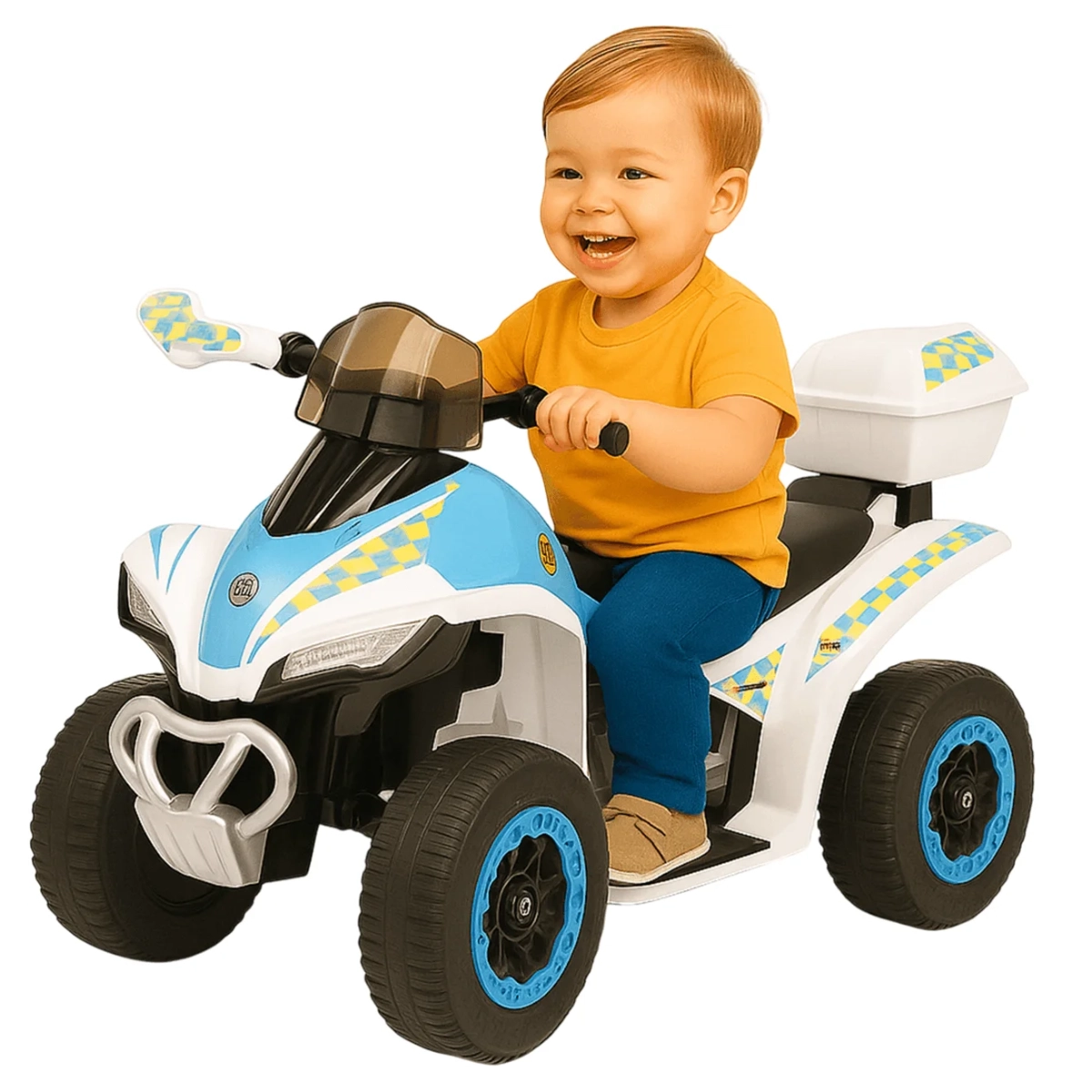 MINI QUADRICICLO ELÉTRICO INFANTIL COM LUZ E SOM 6V BRANCO