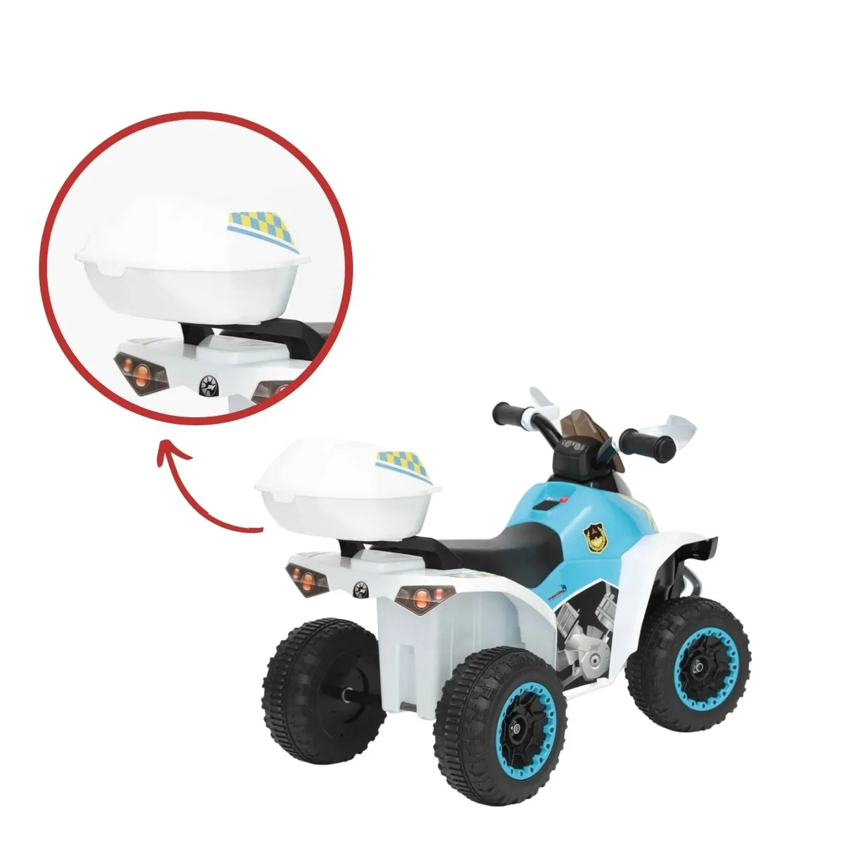 MINI QUADRICICLO ELÉTRICO INFANTIL COM LUZ E SOM 6V BRANCO