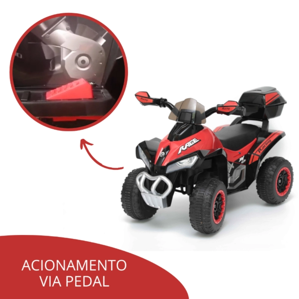 Mini Quadriciclo Moto Elétrica Criança Infantil Bateria 6V Luz Som Bivolt - Importway Mini Quadriciclo Moto Elétrica Criança Infantil Bateria 6V Luz Som Bivolt - Importway