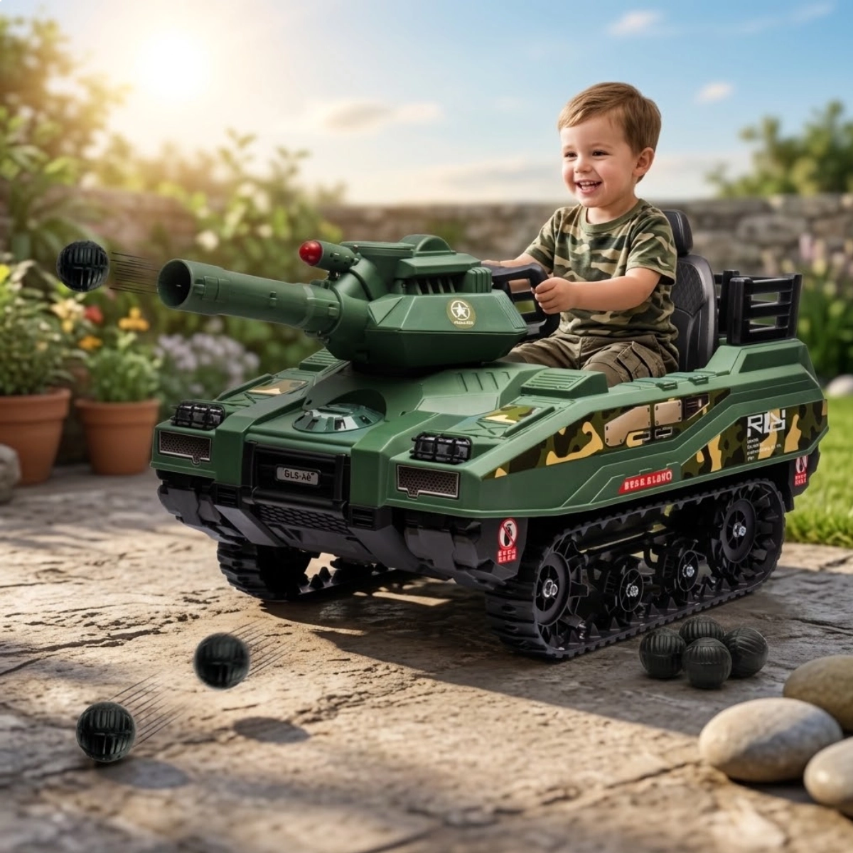 MINI TANQUE ELETRICO INFANTIL CAMUFLADO 12V VERDE IMPORTWAY BW279VD MINI TANQUE ELETRICO INFANTIL CAMUFLADO 12V VERDE IMPORTWAY BW279VD