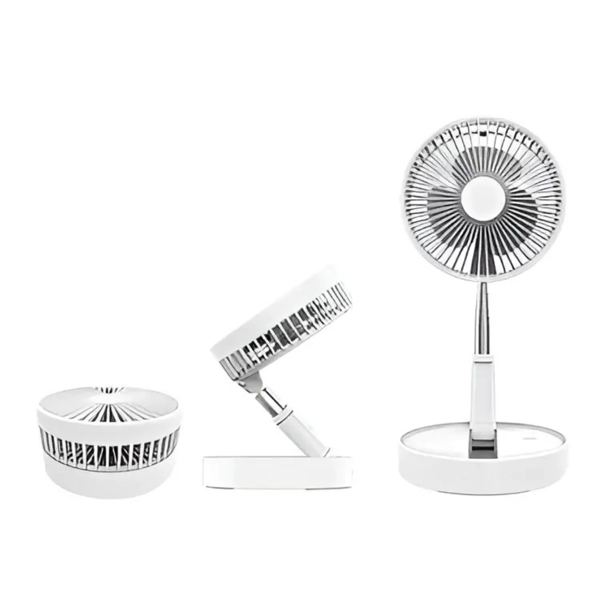 MINI VENTILADOR DE MESA PORTATIL BRANCO RECARREGAVEL E COM SUPORTE CELULAR 4,5W 3 VEL
