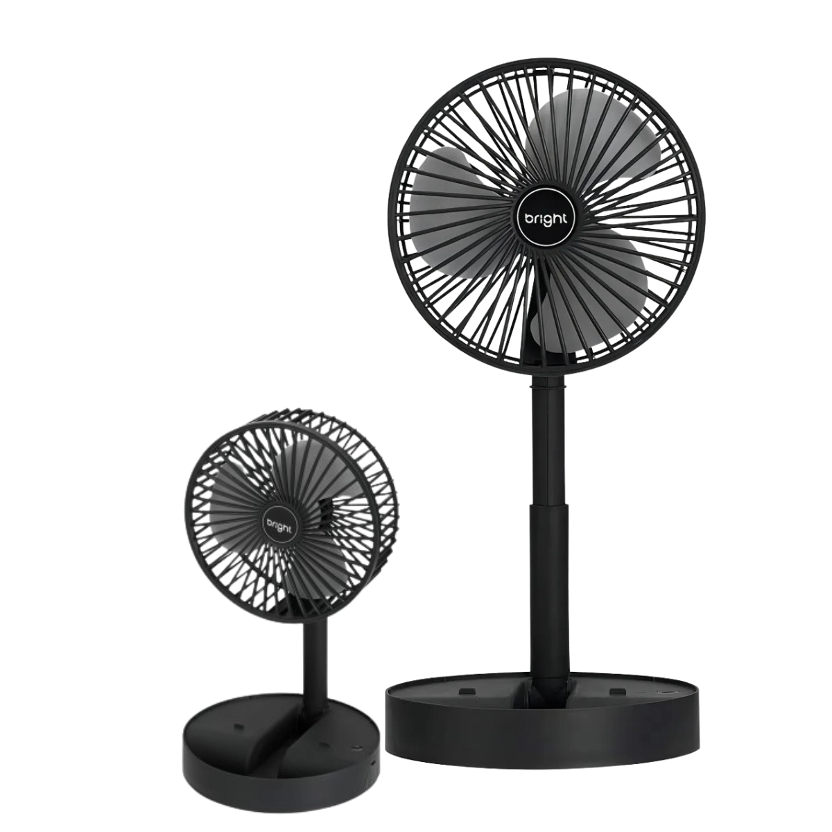 MINI VENTILADOR DE MESA PORTATIL PRETO RECARREGAVEL E COM SUPORTE CELULAR 4,5W 3 VEL