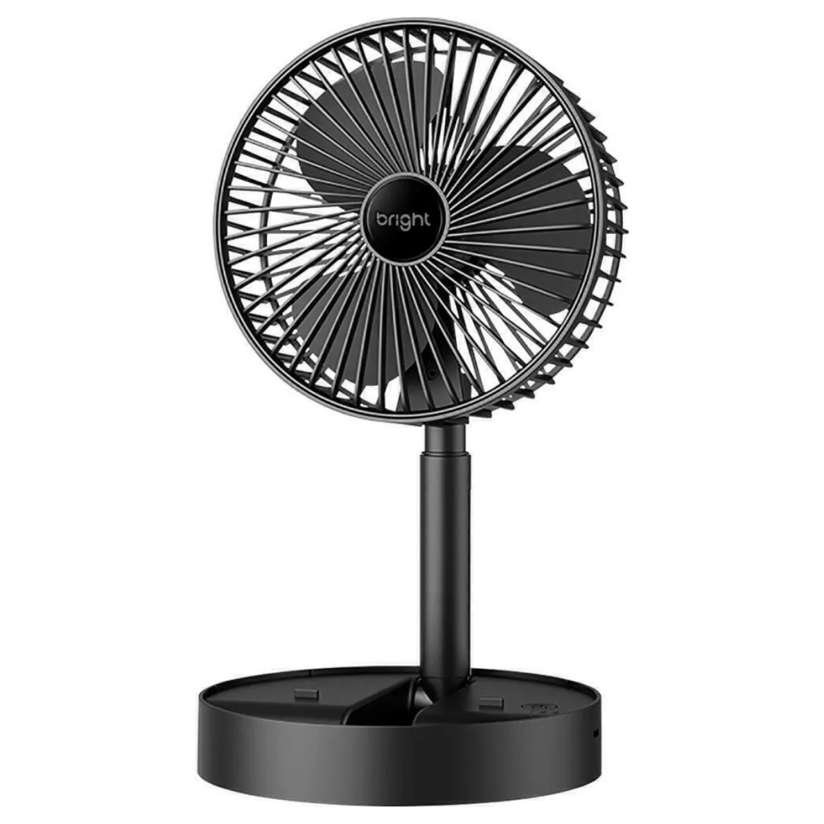 MINI VENTILADOR DE MESA PORTATIL PRETO RECARREGAVEL E COM SUPORTE CELULAR 4,5W 3 VEL