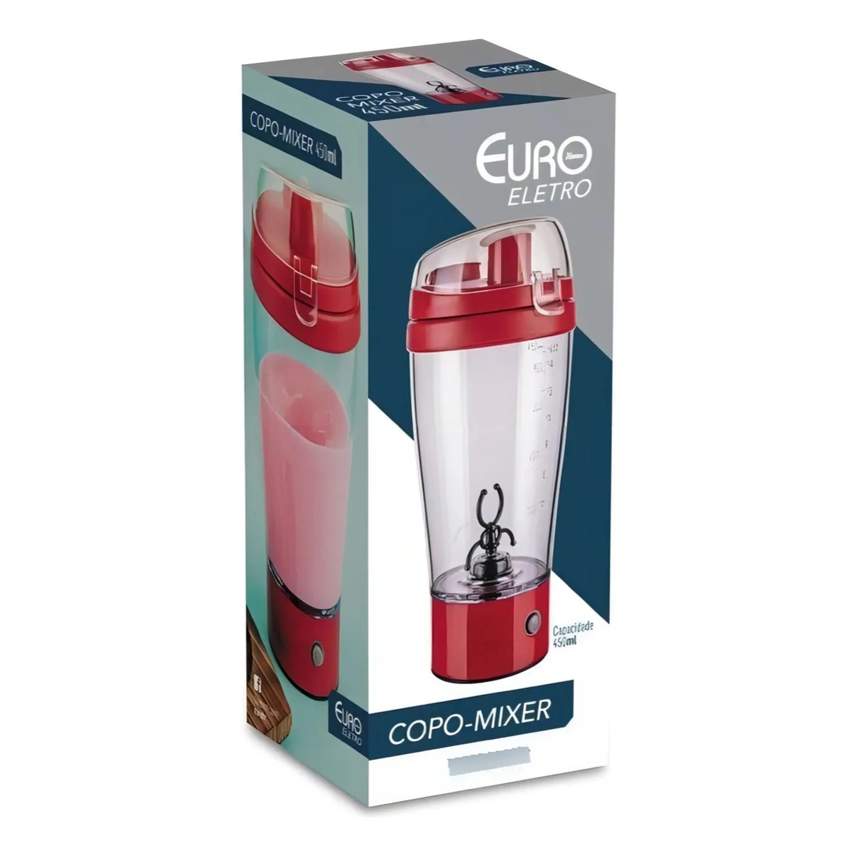 MIXER A PILHA COM COPO 450ML EURO HOME VERMELHO MIXER A PILHA COM COPO 450ML EURO HOME VERMELHO