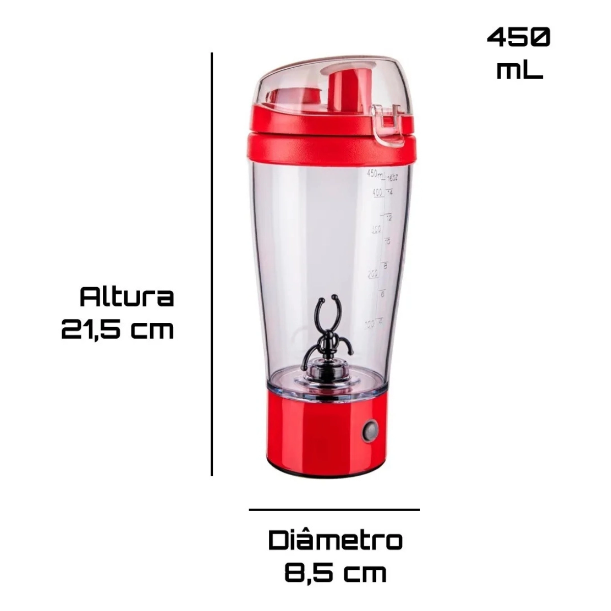 MIXER A PILHA COM COPO 450ML EURO HOME VERMELHO MIXER A PILHA COM COPO 450ML EURO HOME VERMELHO