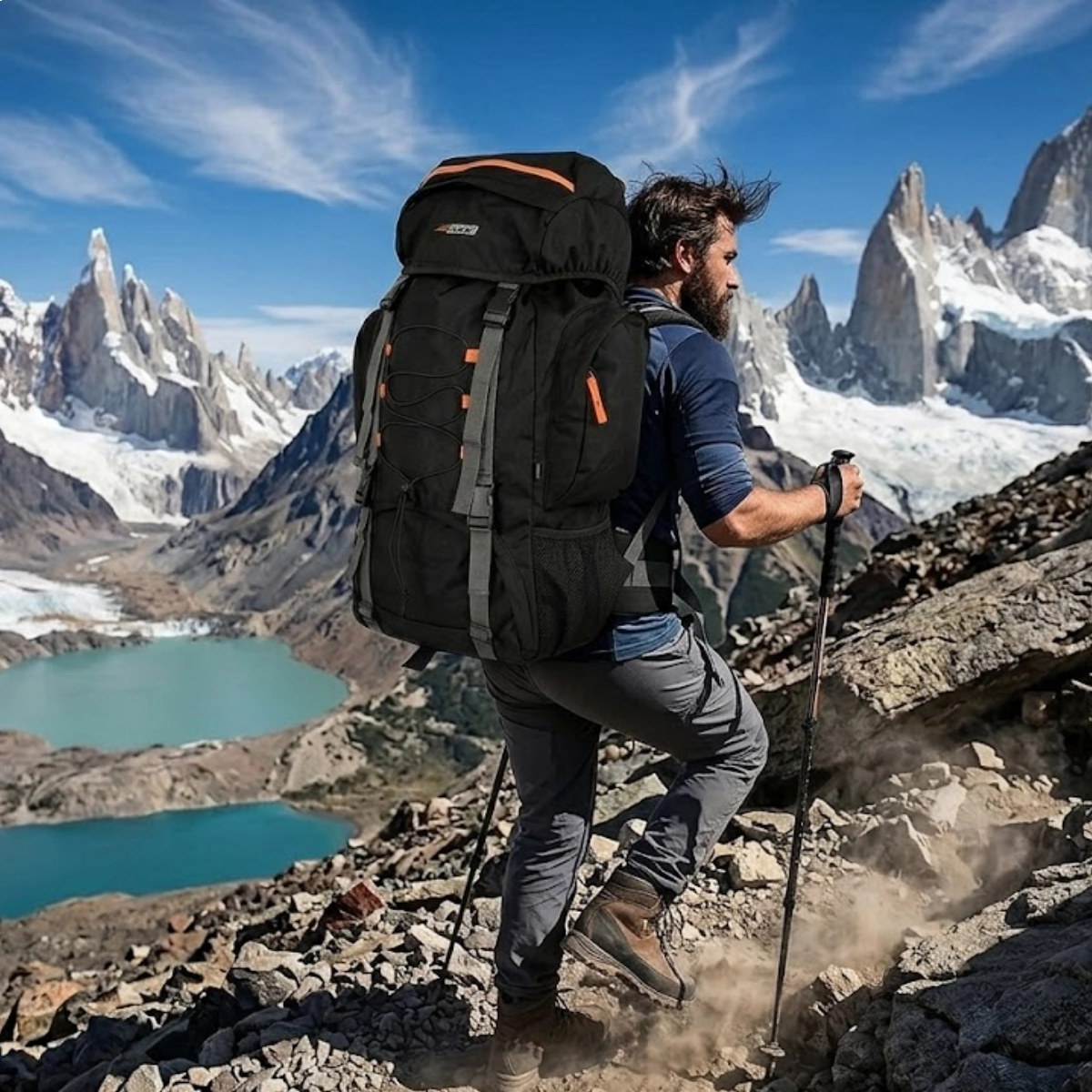 MOCHILA CARGUEIRA INTRUDER 60L VIAGEM CAMPING NAUTIKA PRETA MOCHILA CARGUEIRA INTRUDER 60L VIAGEM CAMPING NAUTIKA PRETA