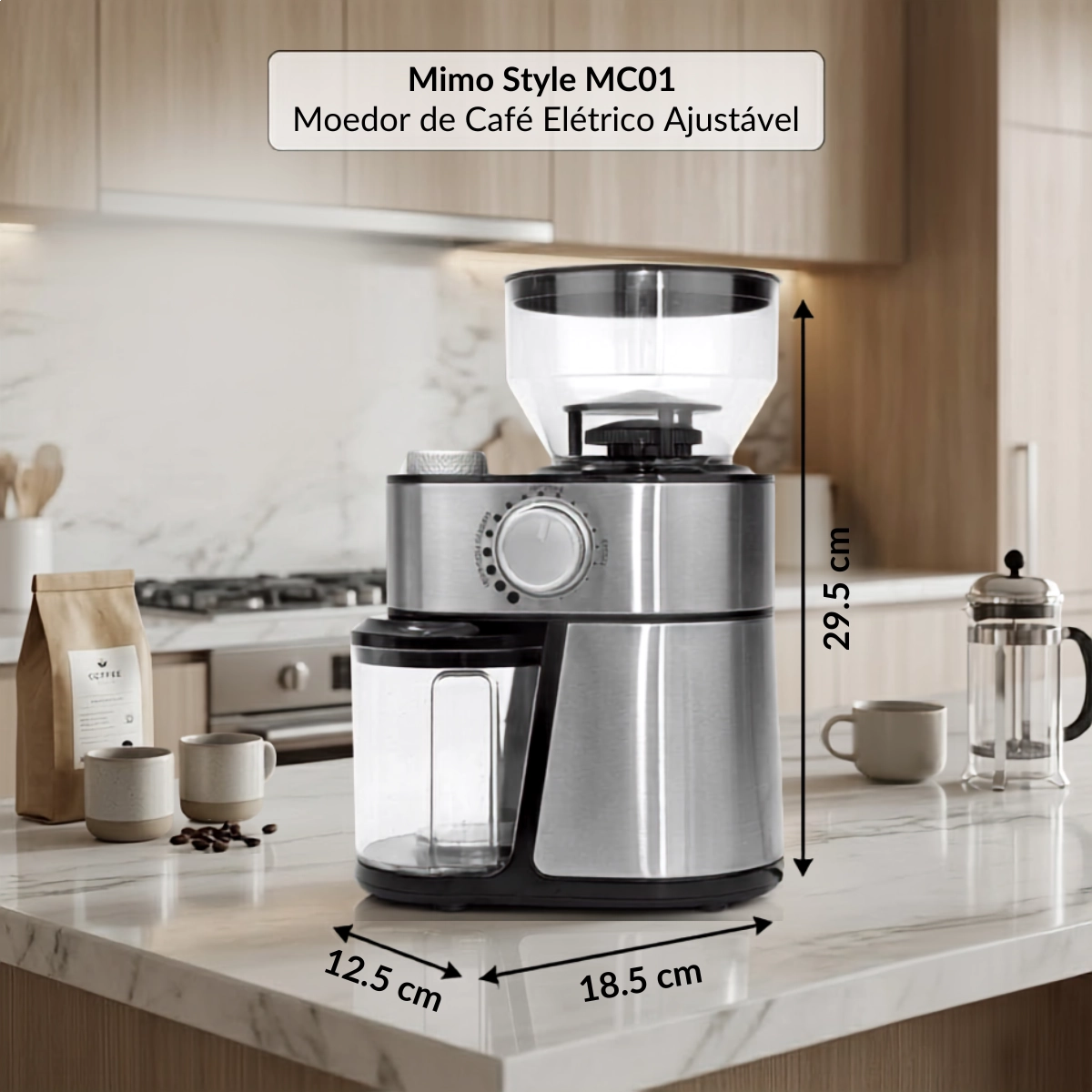 MOEDOR DE CAFÉ ELÉTRICO AJUSTÁVEL MC01 MIMO STYLE 127V MOEDOR DE CAFÉ ELÉTRICO AJUSTÁVEL MC01 MIMO STYLE 127V