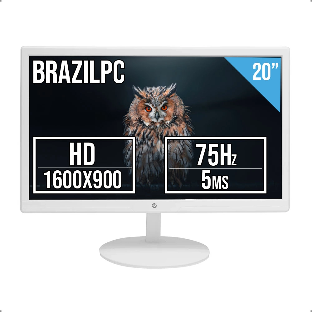 Monitor 20? Branco Brazilpc Vesa Hd 75w Hdmi/vga M20kwb